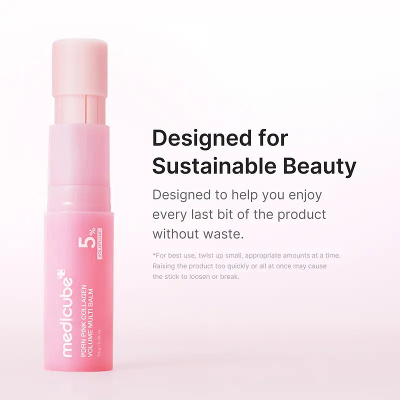 PDRN Pink Collagen Volume Multi Balm Stick | PDRN & Volufiline Firming Care for Fine Line Appearance | Hydrating Anti-Aging Skincare for Face, Under Eyes, Neck & Lips