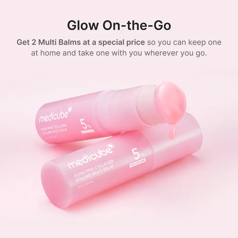 PDRN Pink Collagen Volume Multi Balm Stick | PDRN & Volufiline Firming Care for Fine Line Appearance | Hydrating Anti-Aging Skincare for Face, Under Eyes, Neck & Lips